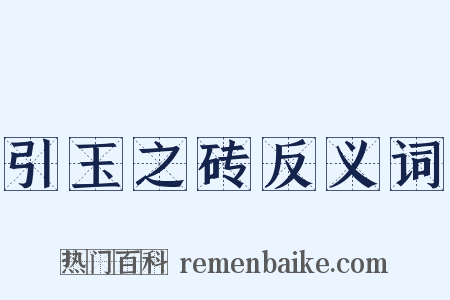 引玉之砖反义词是什么意思的图片